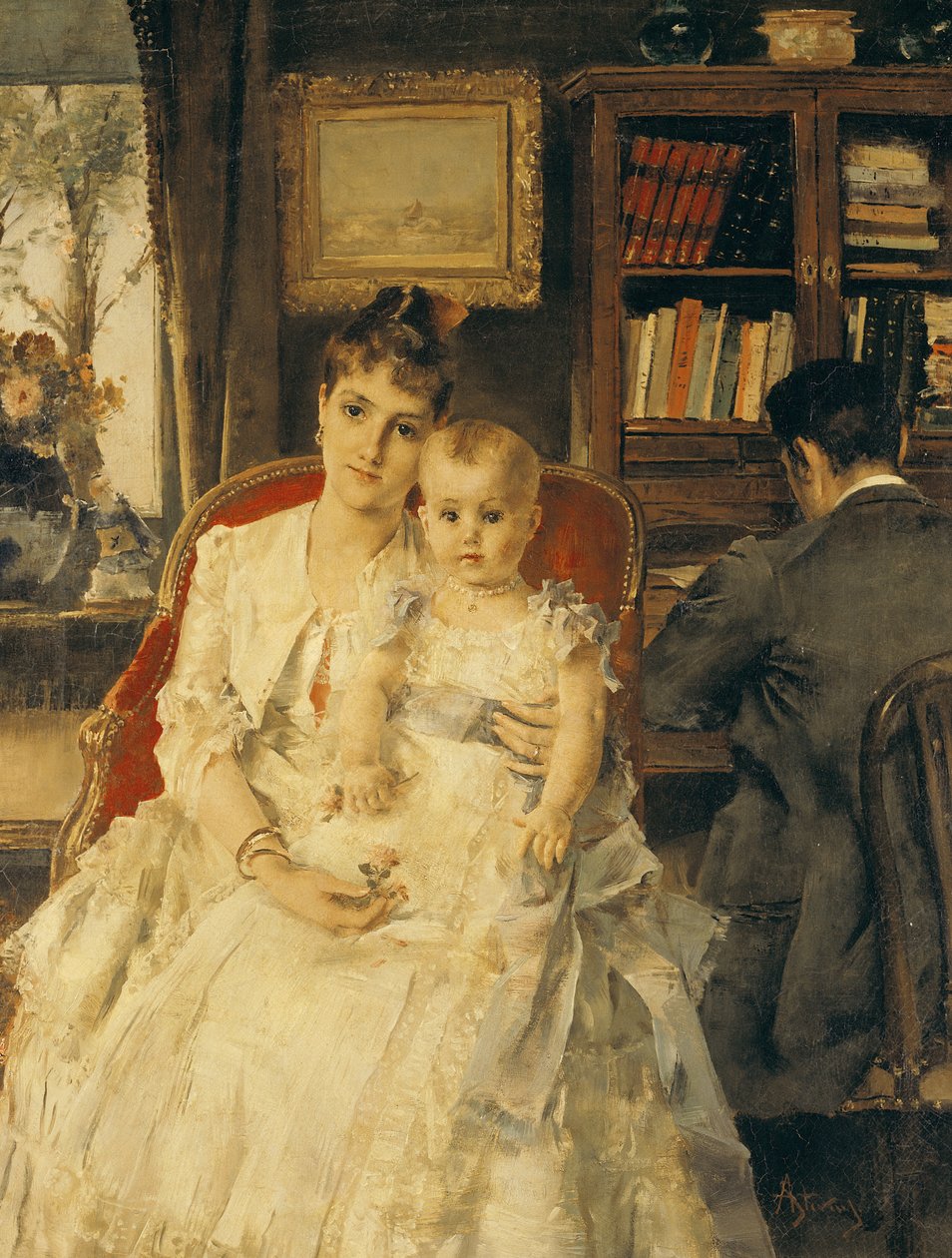 Al lykke (Familiescene) c.1880 af Alfred Emile Stevens
