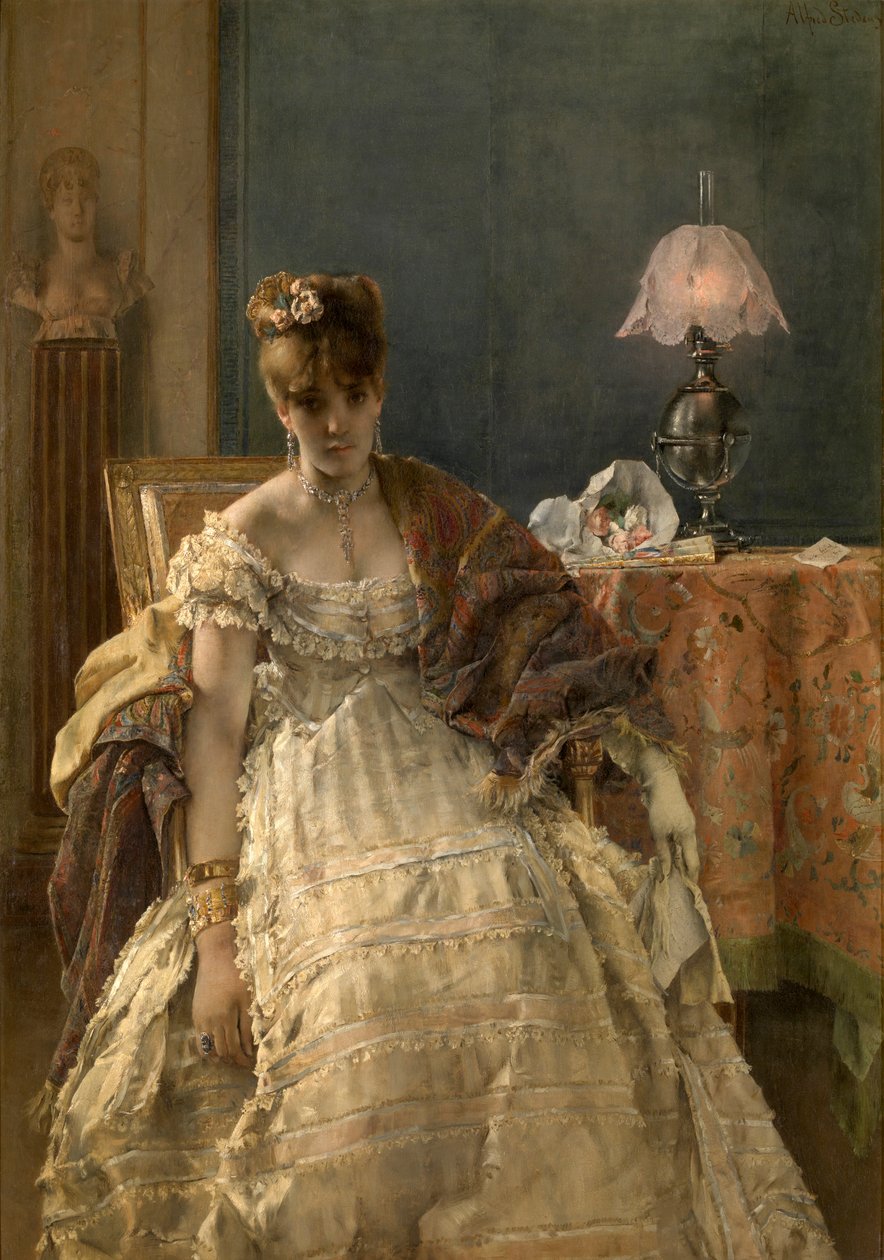 Desperat (olie på panel) af Alfred Emile Stevens
