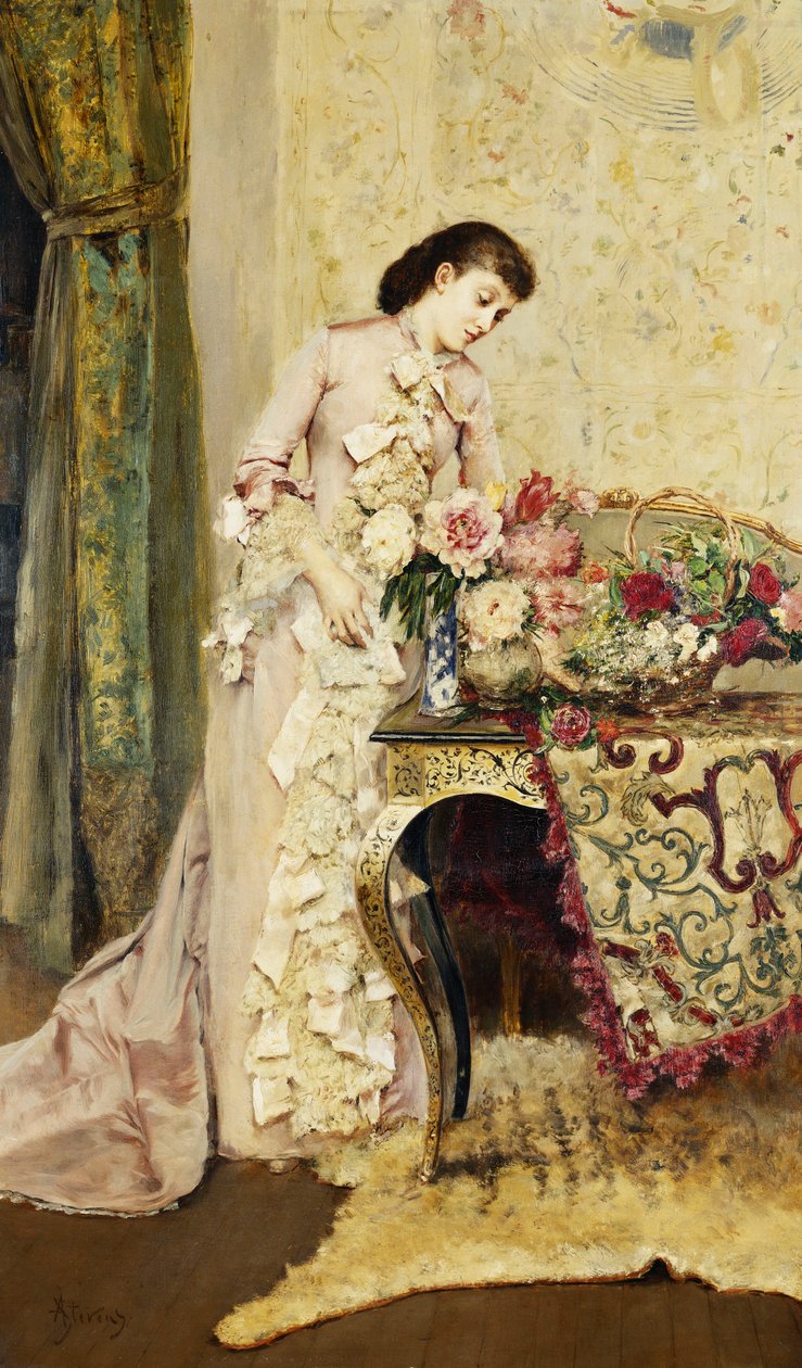 blomsterarrangement, af Alfred Emile Stevens
