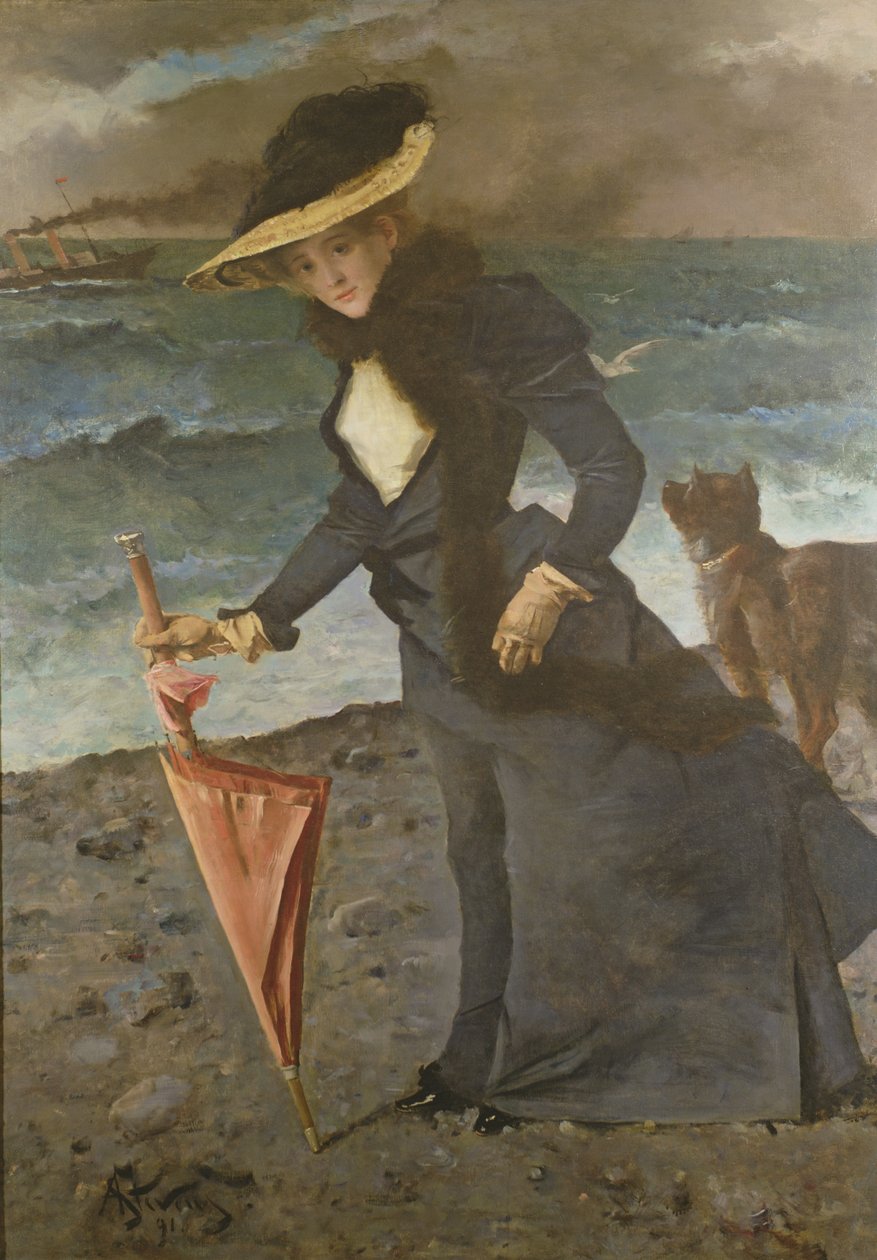 Ved havet, 1891 af Alfred Emile Stevens