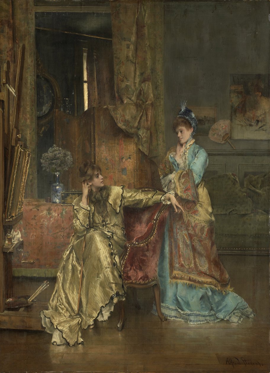 Besøget, c.1870 af Alfred Emile Stevens