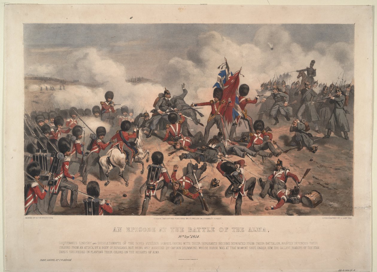 Scene fra slaget ved Alma den 20. september 1854, 1855 af Alfred F. De Prades