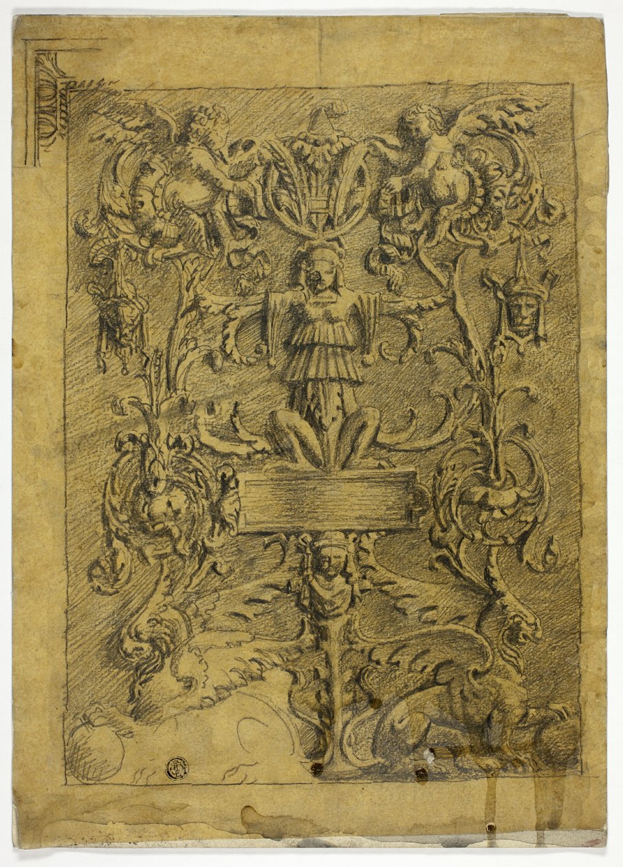 Dekorativt design med putti og griffer af Alfred George Stevens