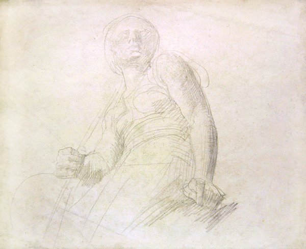 Studie af en figur, ca. 1850 (blyant på papir) af Alfred George Stevens