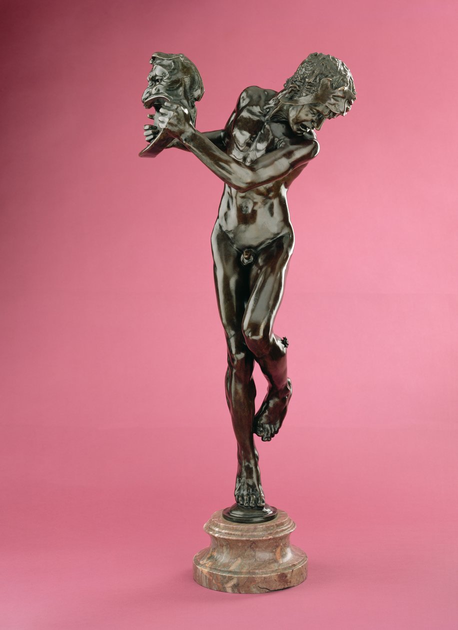 Komedie og tragedie, "Sic Vita", modelleret 1891-92, medvirkende ca. 1902-05 af Alfred Gilbert