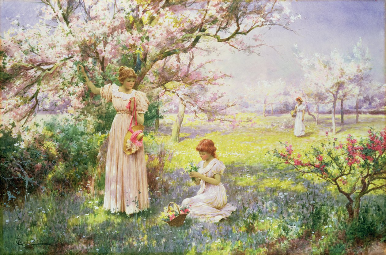 Forår: Pluk blomster, 1898 af Alfred Glendening