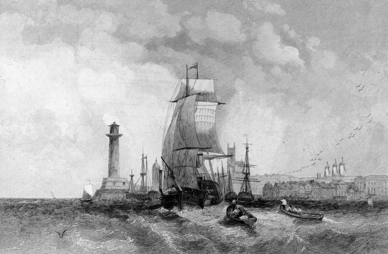 Margate, Kent, graveret af Henry Wallis, ca. 1830 af Alfred Gomersal Vickers