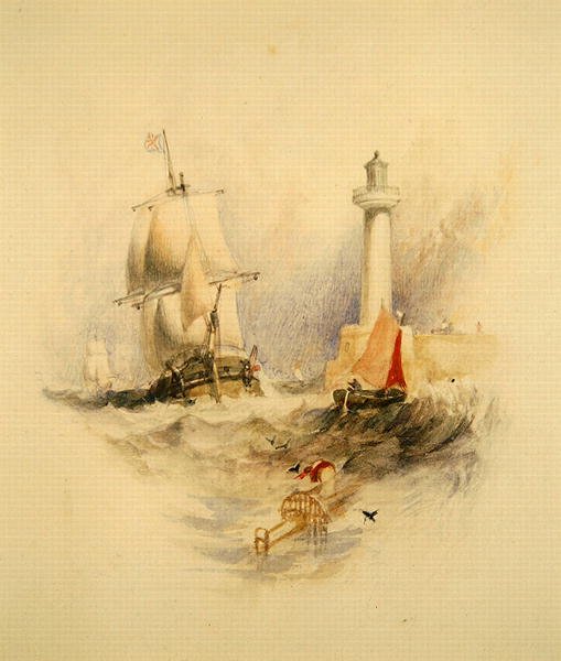 Ramsgate Harbor (akvarel) af Alfred Gomersal Vickers