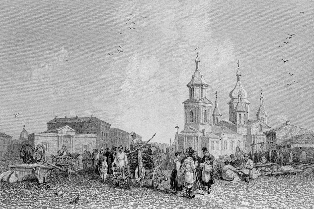 Haymarket, St. Petersburg, indgraveret af W. Chevalier af Alfred Gomersal Vickers