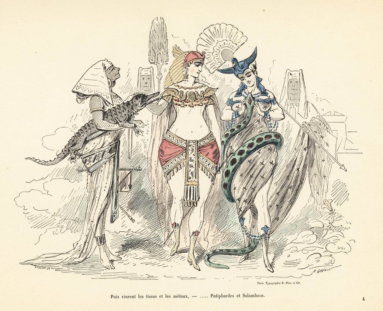 Salammbo og Potifars kone i eksotisk tøj, Carthage, 3 af Alfred Grevin