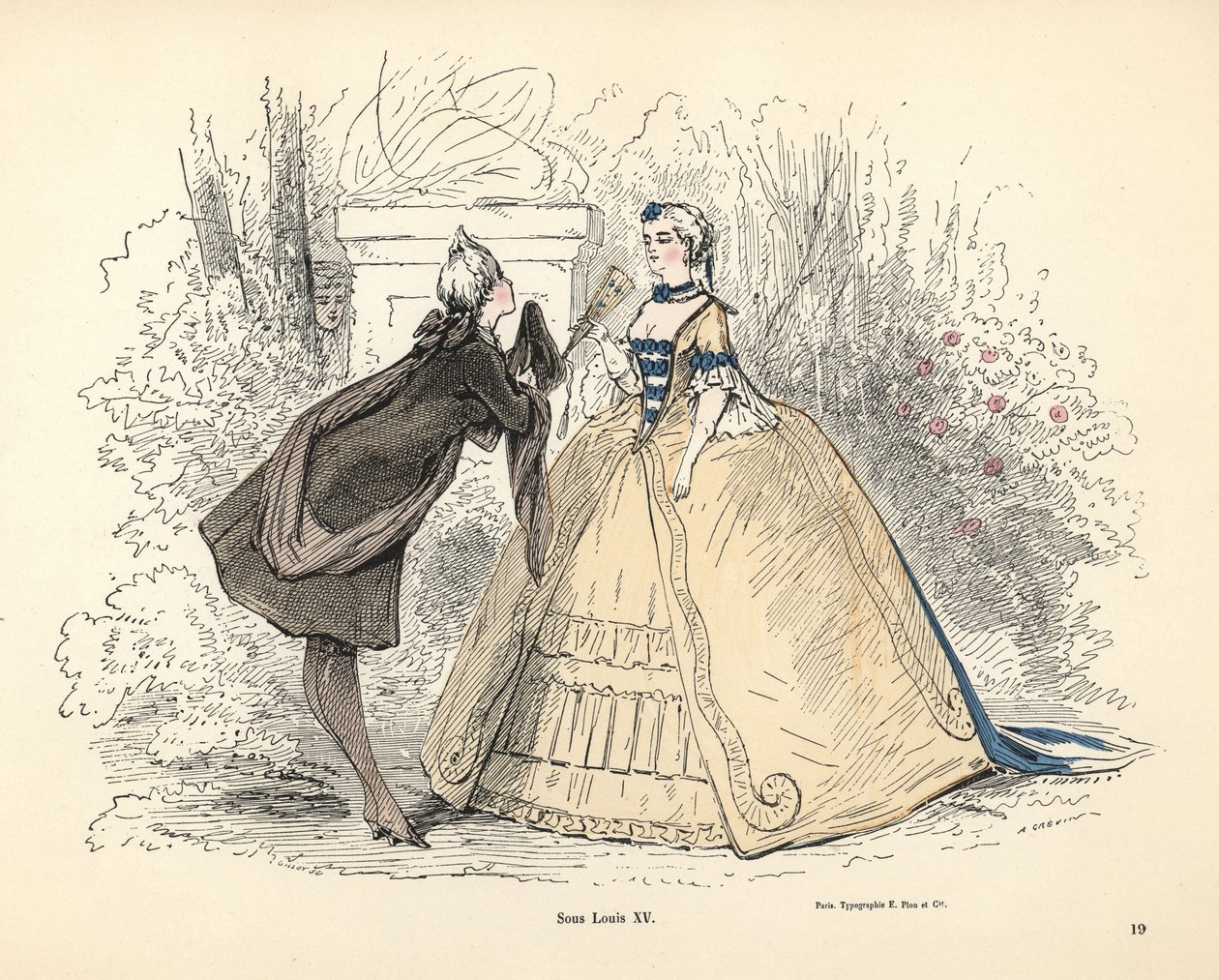 Kvindekostume i kong Ludvig XV af Frankrigs tid af Alfred Grevin