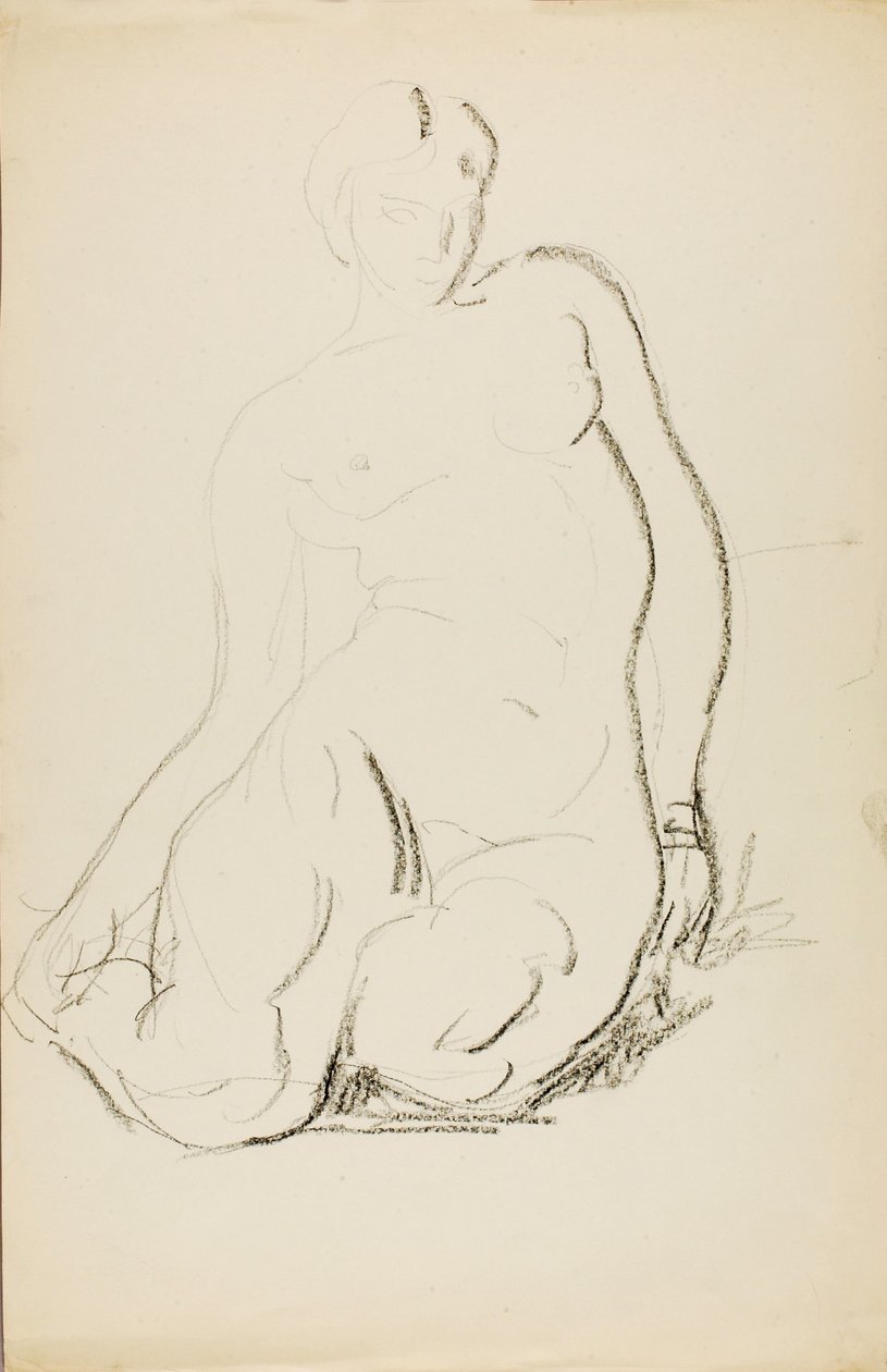 Siddende nøgen af Alfred H. Maurer