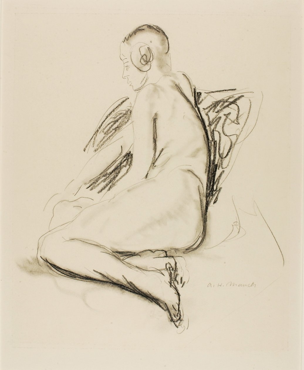 Siddende nøgen af Alfred H. Maurer