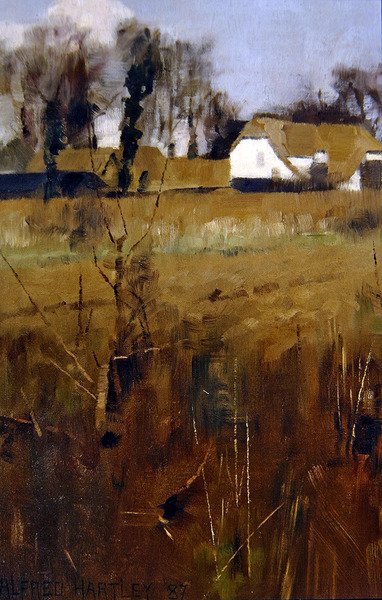 Friluftslandskab af Alfred Hartley