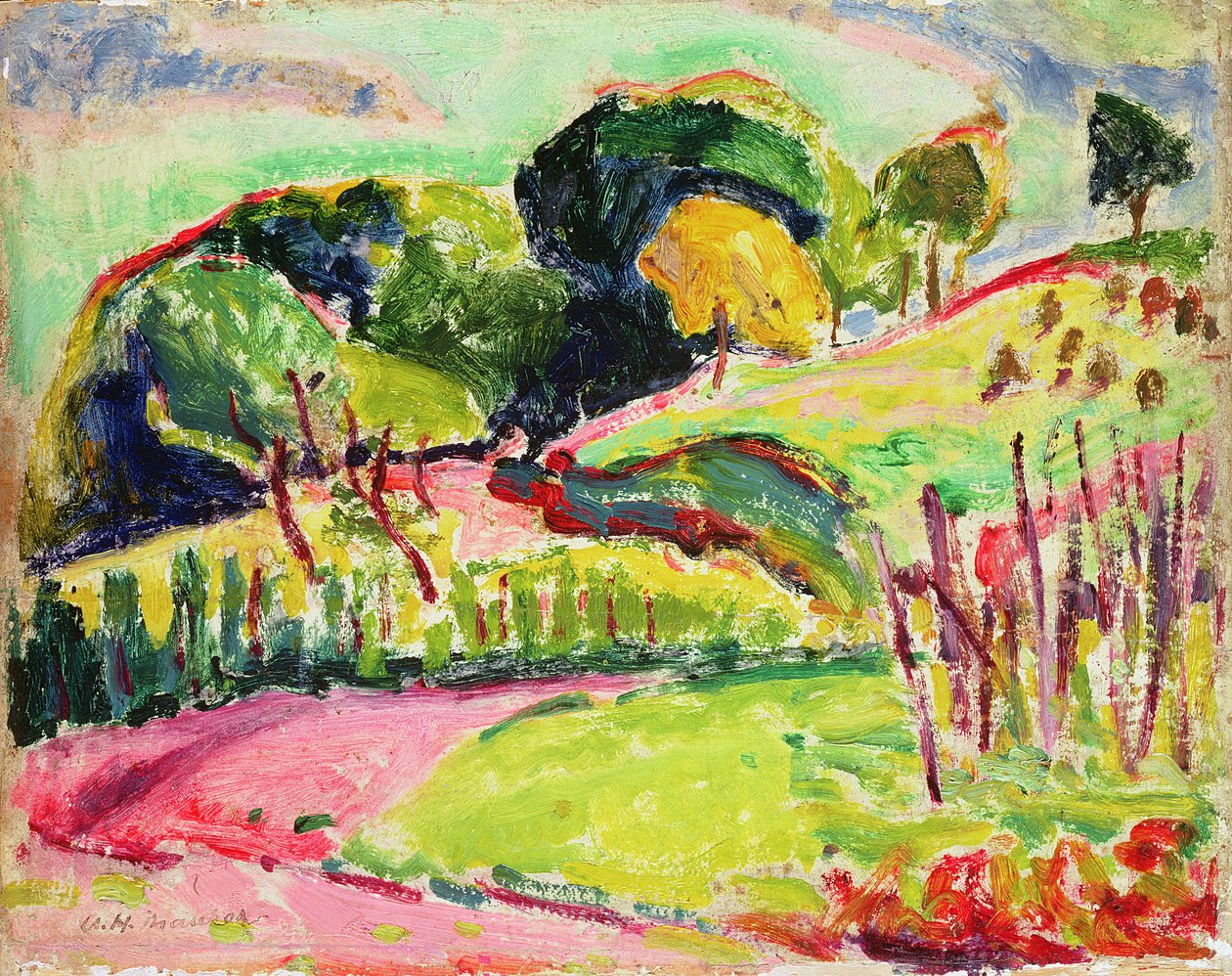 Landskab med bakker af Alfred Henry Maurer