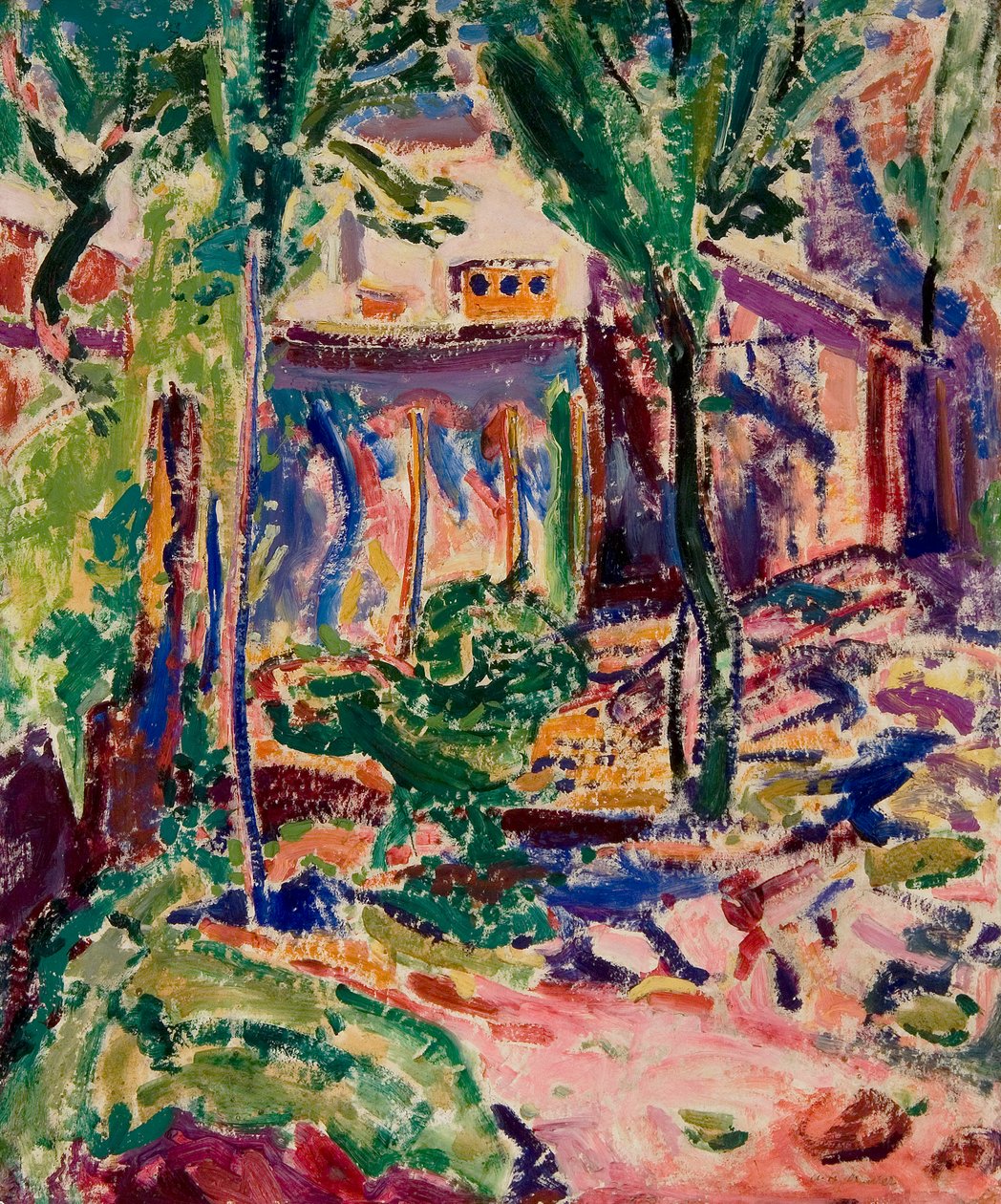 Landskab med hus af Alfred Henry Maurer