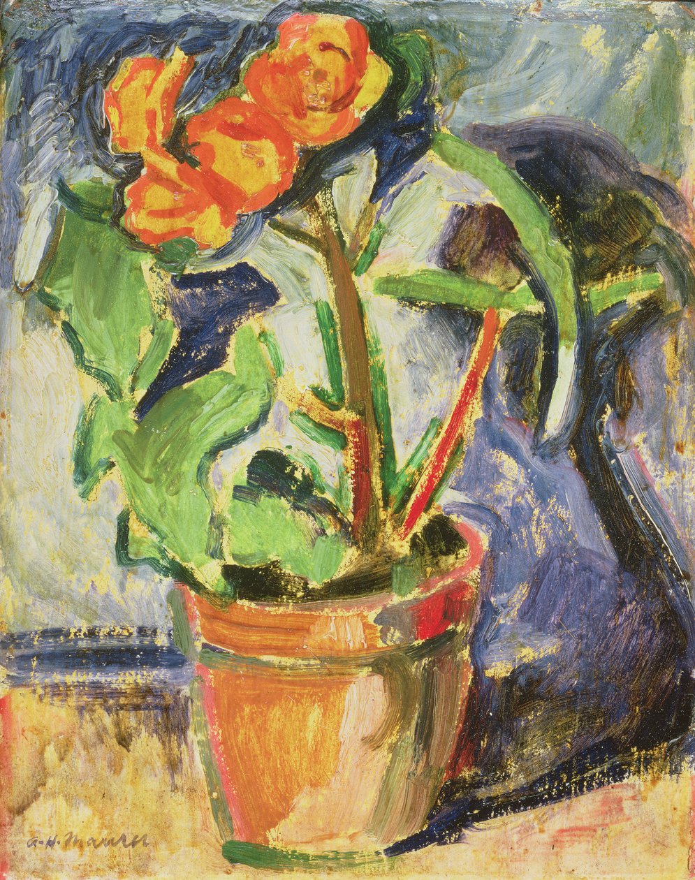 Potte med blomster af Alfred Henry Maurer