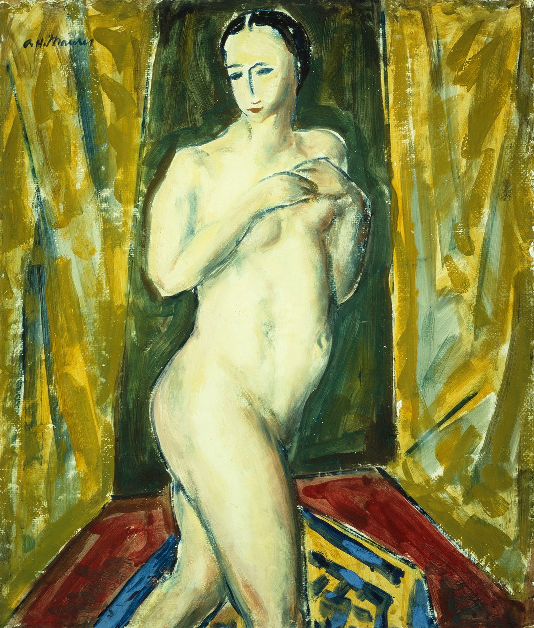 Stående nøgen, ca. 1927-28 (gouache ombord) af Alfred Henry Maurer