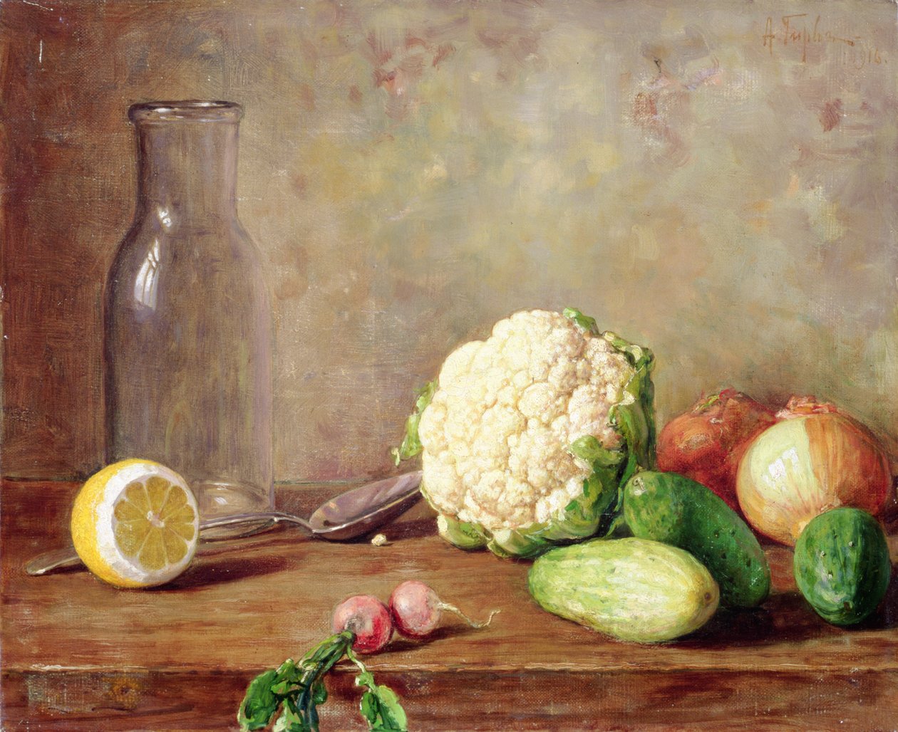 Stilleben med blomkål, 1916 af Alfred Hirv