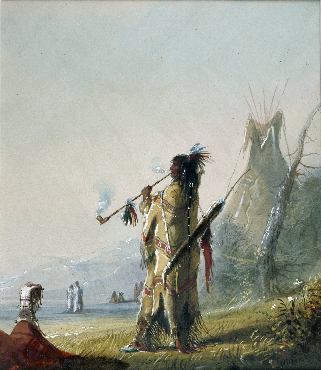 En Shoshonee-indianer [sic], der ryger af Alfred Jacob Miller