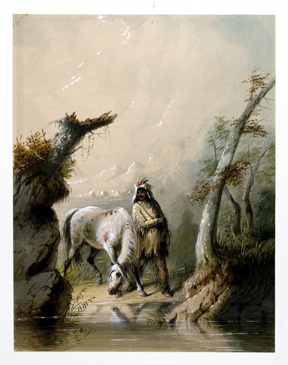 Auguste og hans hest af Alfred Jacob Miller