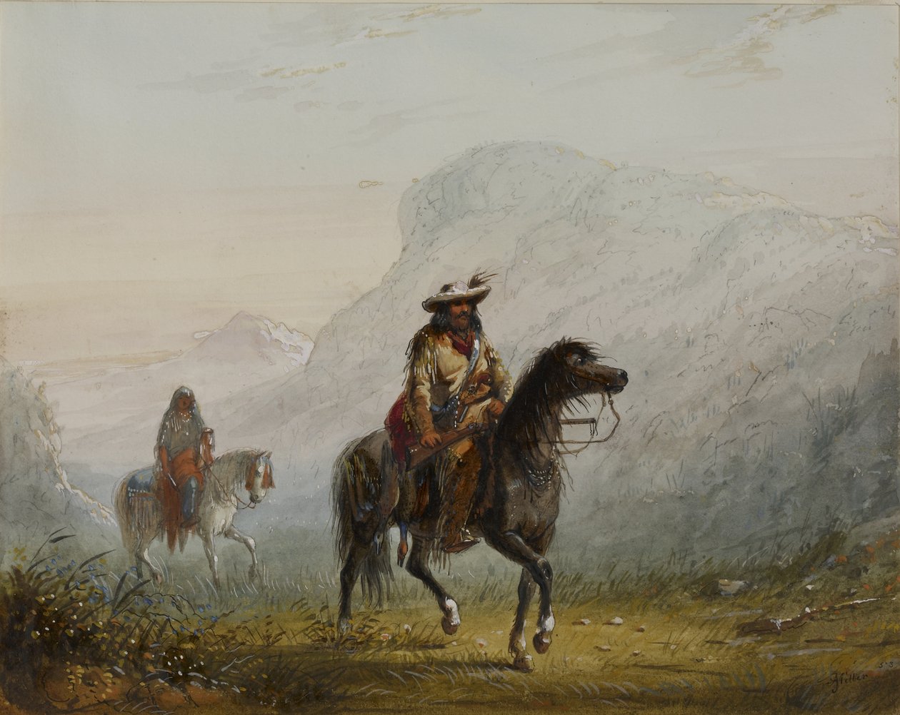 „Bourgeois“ W---r og hans squaw af Alfred Jacob Miller