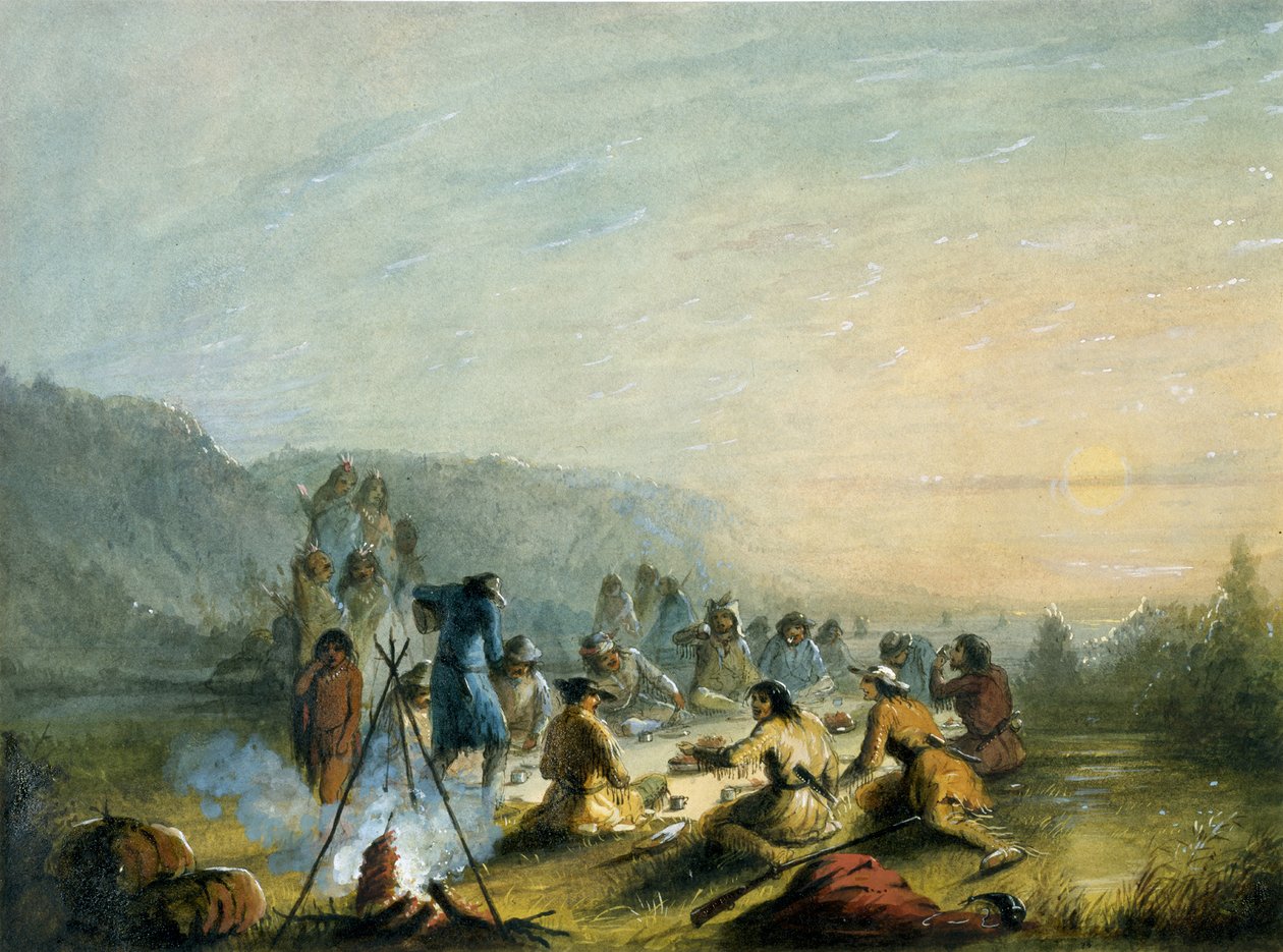 Morgenmad ved solopgang af Alfred Jacob Miller