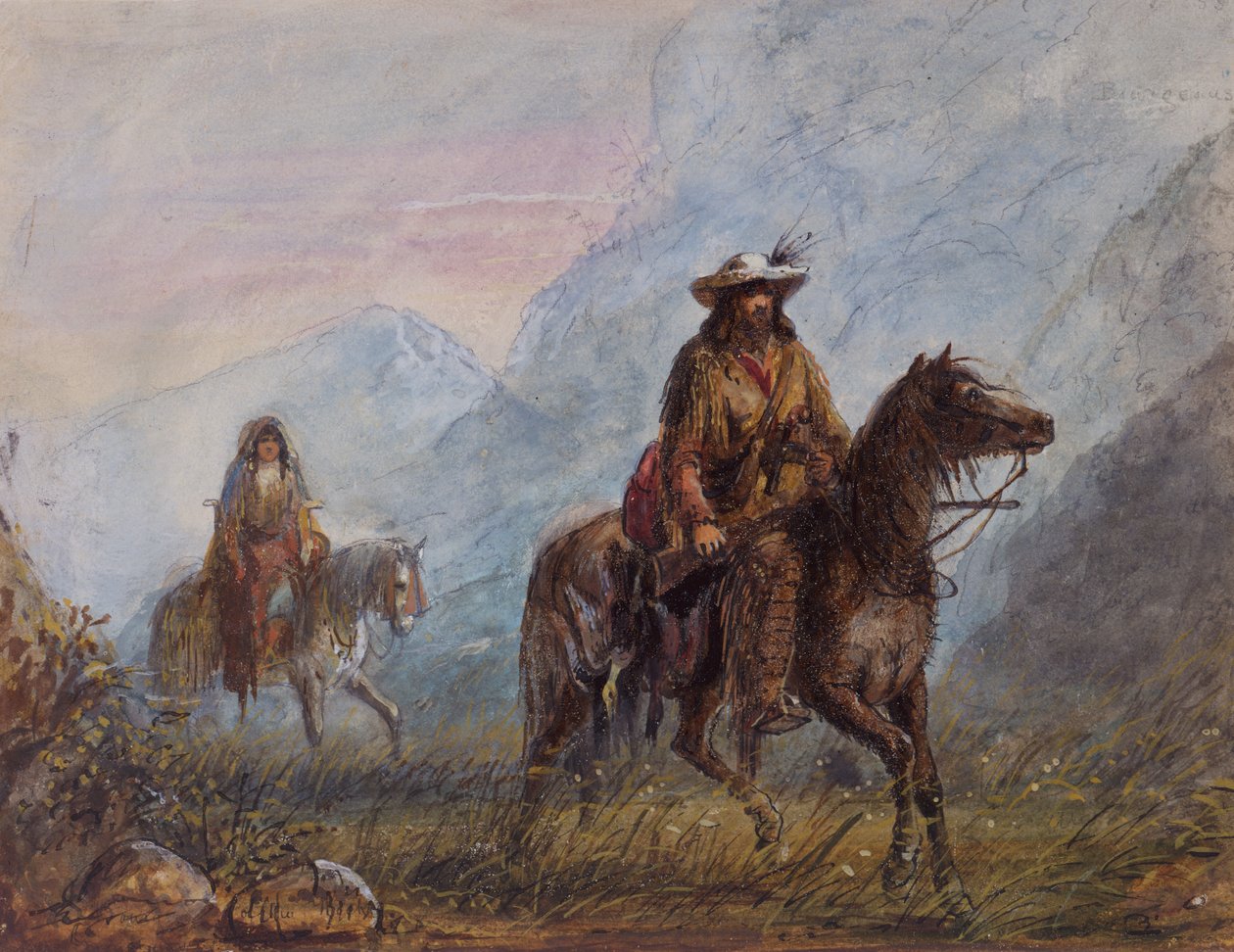 Kaptajn Joseph Rutherford Walker, ca. 1837 (akvarel på papir) af Alfred Jacob Miller