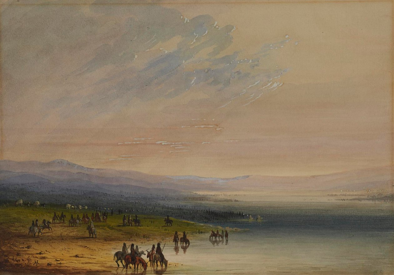 Caravan ved Platte-floden af Alfred Jacob Miller
