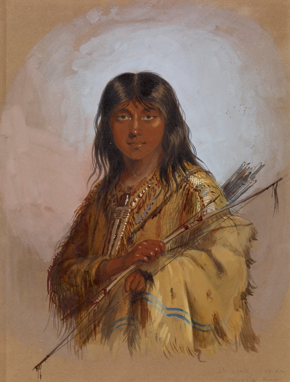 Chinook-indianerne: Columbia-floden af Alfred Jacob Miller