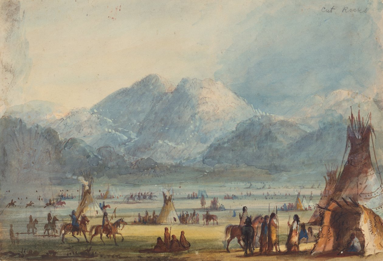 Cut Rocks, ca. 1837 (blyant, akvarel og gouache på papir) af Alfred Jacob Miller