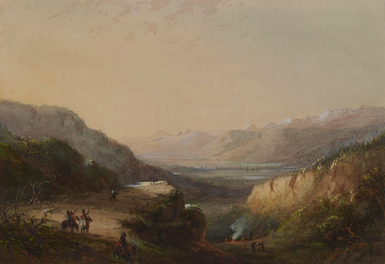 Fjernudsigt over søen (Vindbjerget) af Alfred Jacob Miller