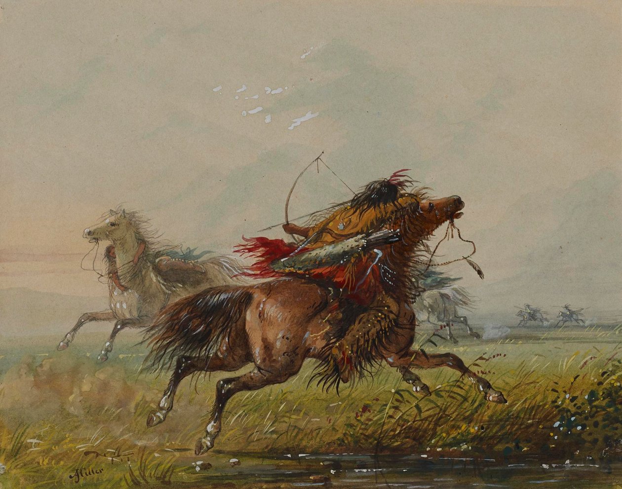 At undvige en pil (krage) af Alfred Jacob Miller