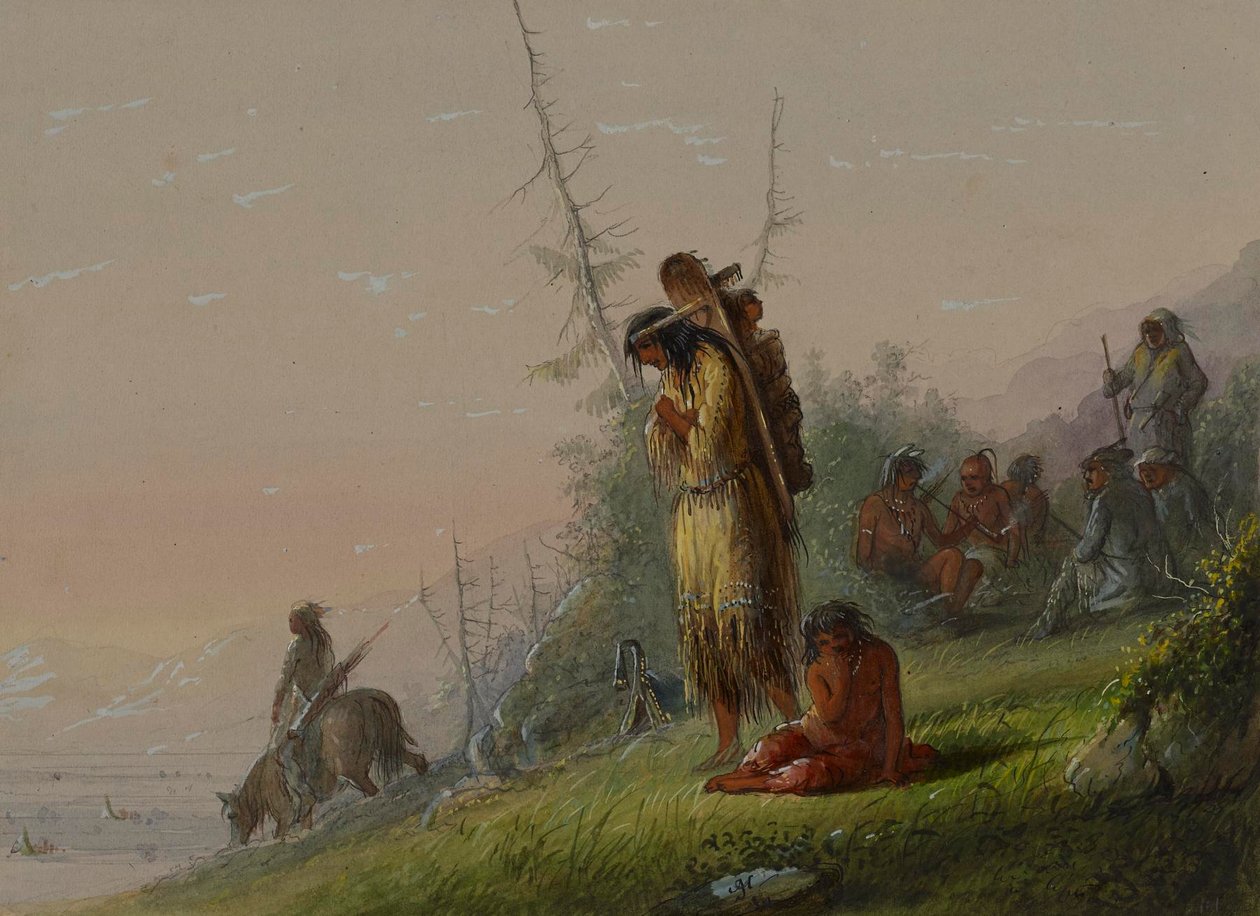 Indianernes lejr af Alfred Jacob Miller