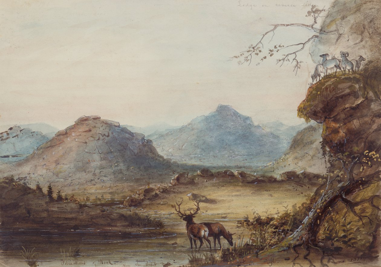 Formations of Rock nær Sweet Water, ca. 1837 (akvarel på papir) af Alfred Jacob Miller