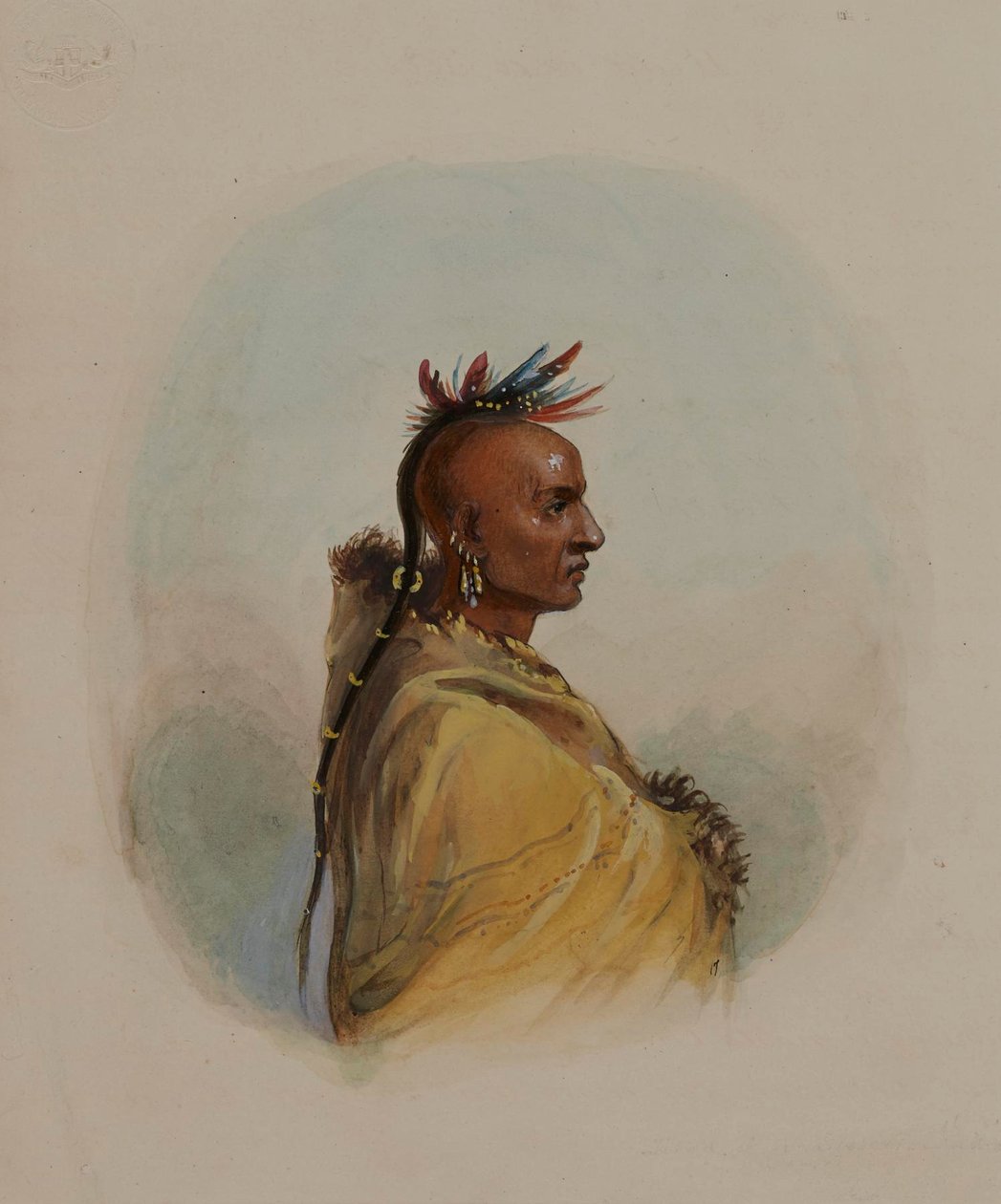 Hovedet af en sioux af Alfred Jacob Miller