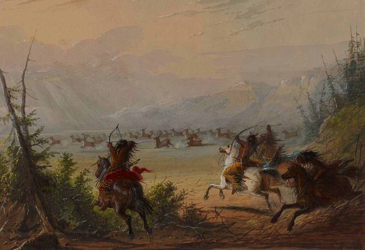 Elgjagt af Alfred Jacob Miller