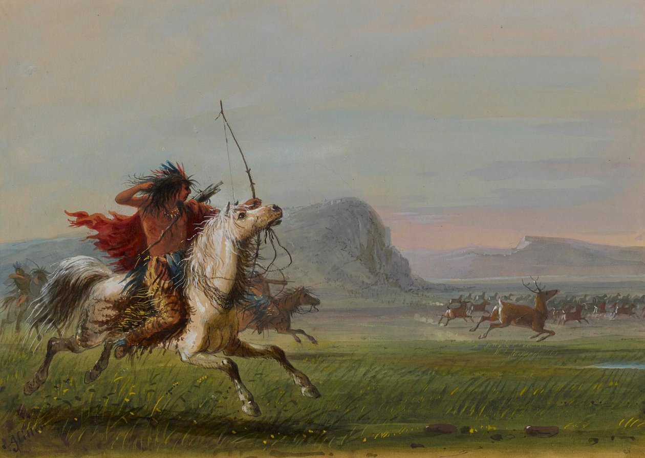 Elgjagt af Alfred Jacob Miller