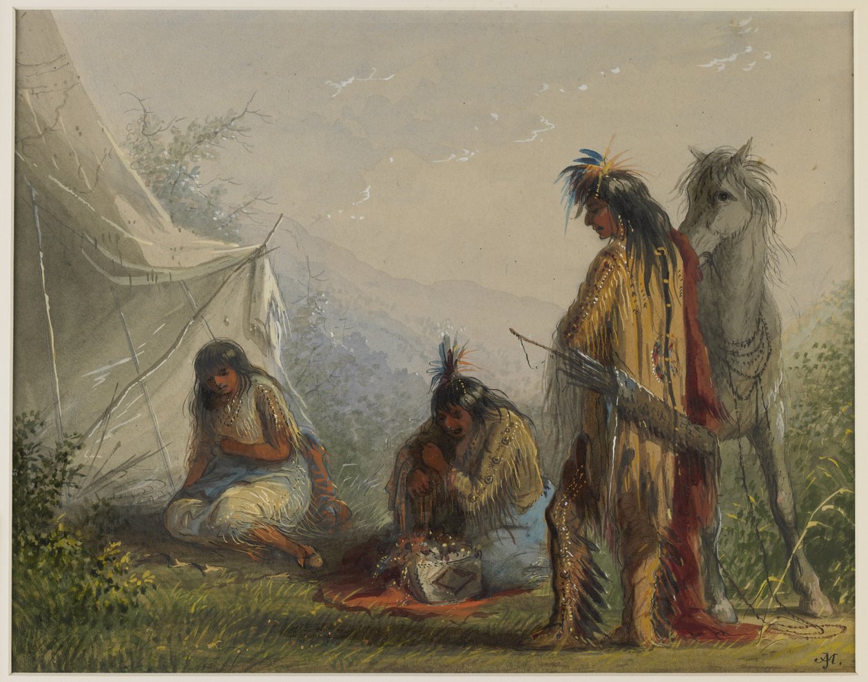 Indiansk kurtise af Alfred Jacob Miller