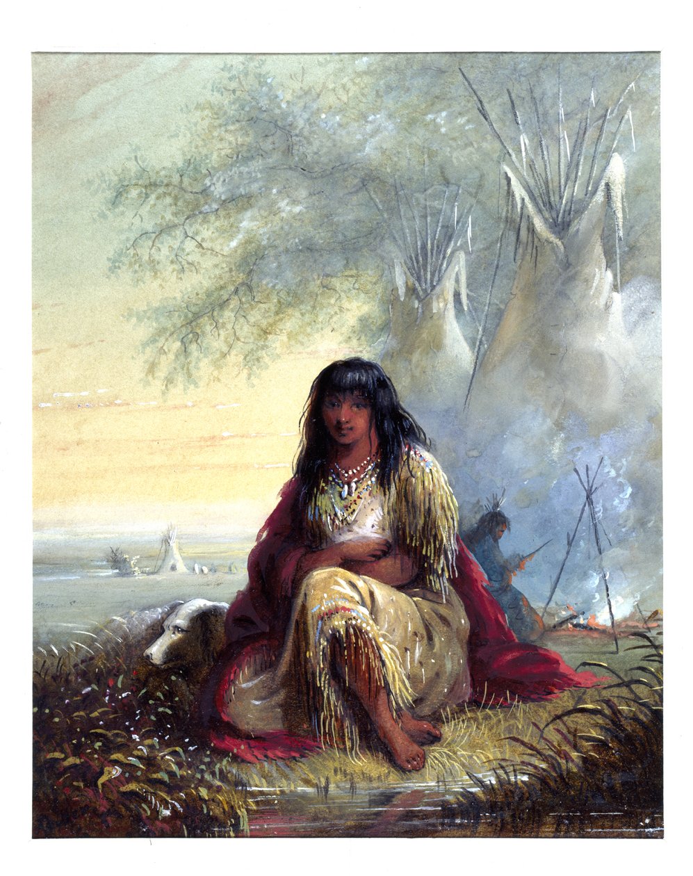 Indiansk pige (Sioux) af Alfred Jacob Miller