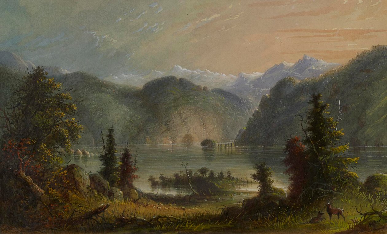 Scene ved søen af Alfred Jacob Miller