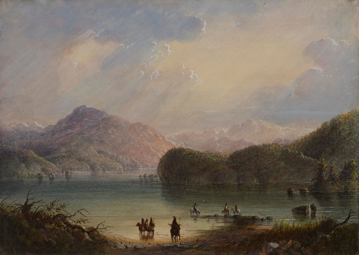 Scene ved søen af Alfred Jacob Miller