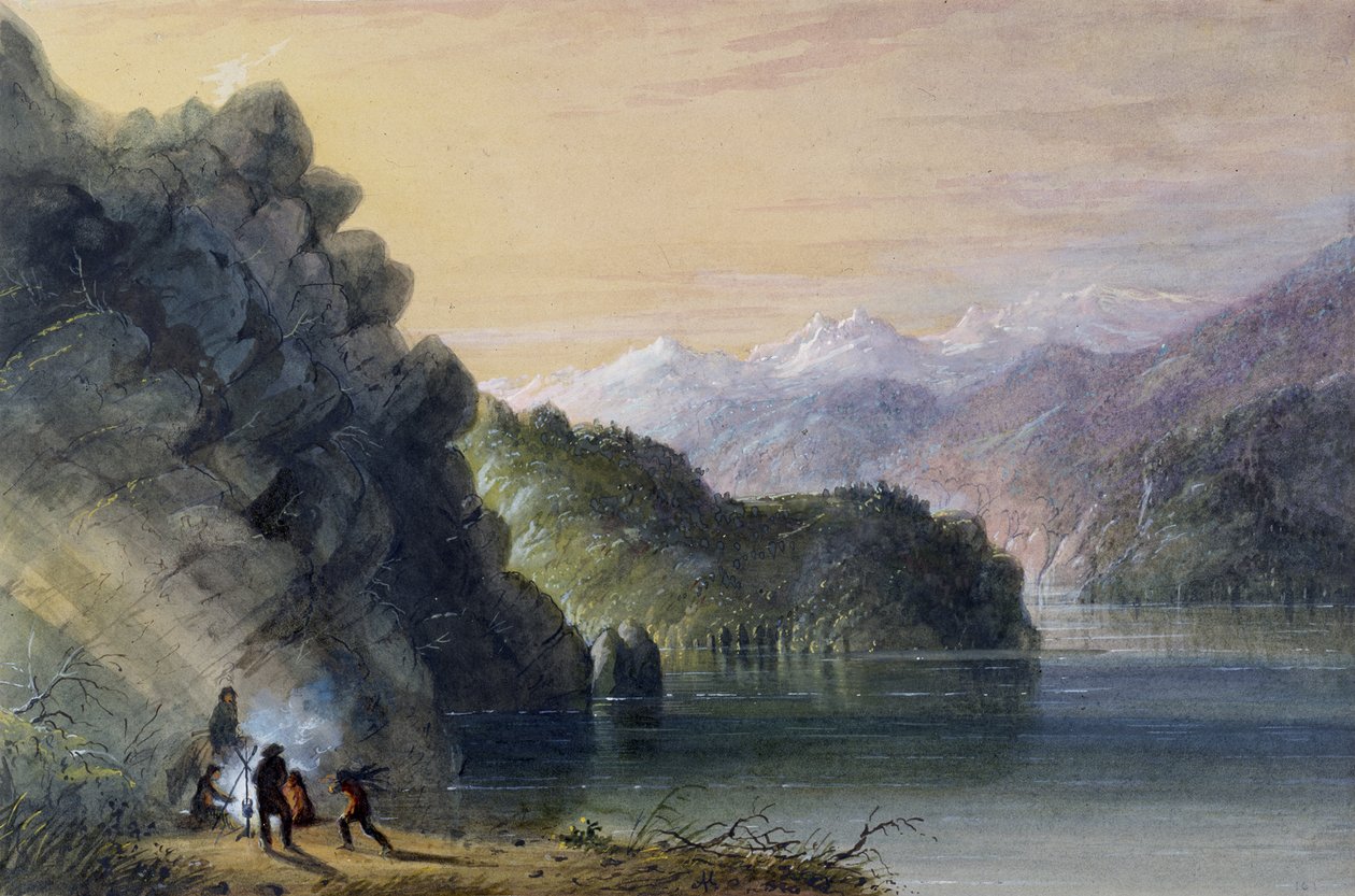 Sølandskab – Rocky Mountains af Alfred Jacob Miller