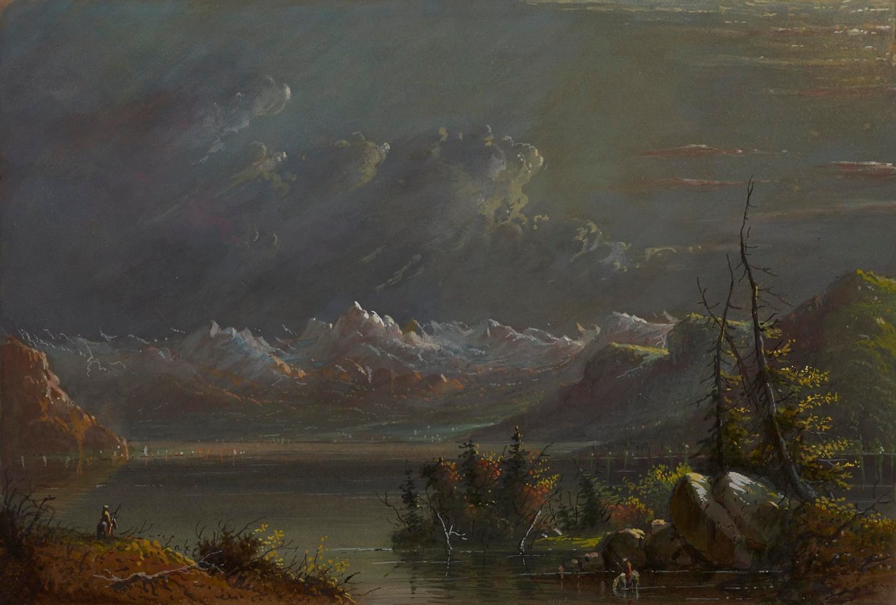 Sølandskab – Rocky Mountains af Alfred Jacob Miller