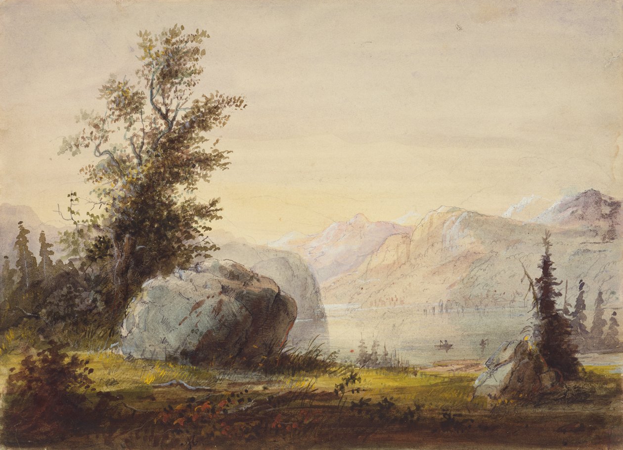 Lake, Wind River, ca. 1837 (blyant, akvarel og gouache på papir) af Alfred Jacob Miller