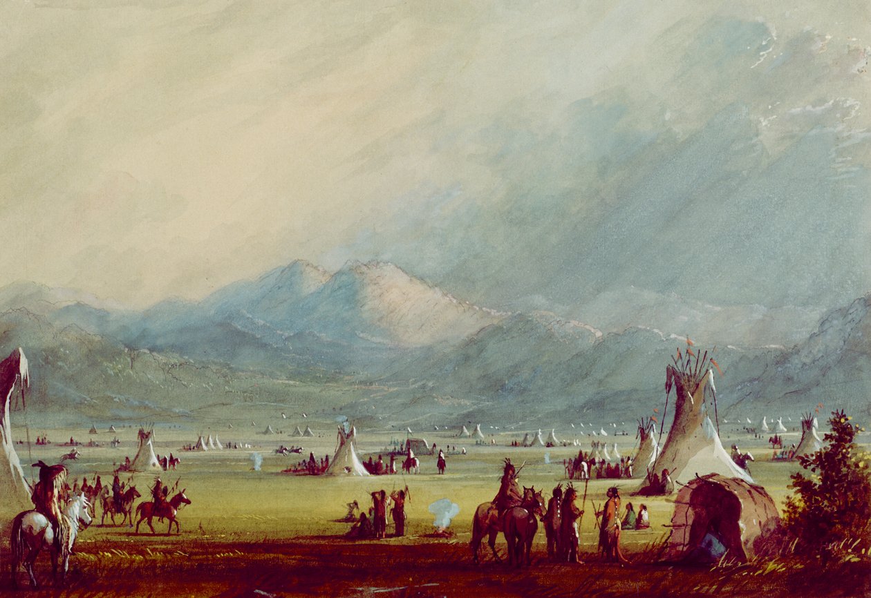 Stor lejr nær Cut Rocks af Alfred Jacob Miller
