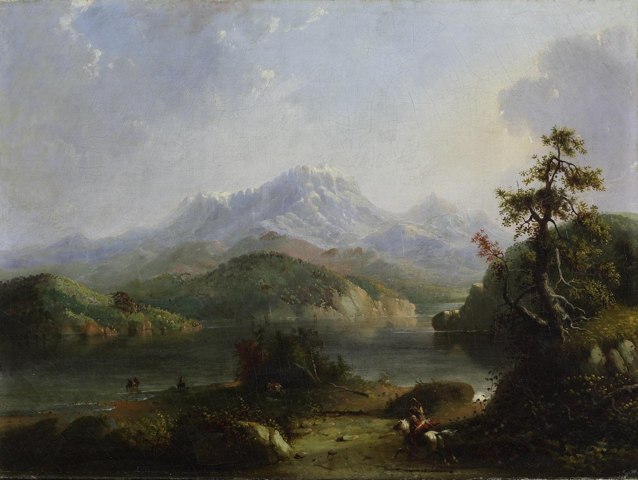 Udsigt over Rocky Mountains, Wind River-bjergene af Alfred Jacob Miller