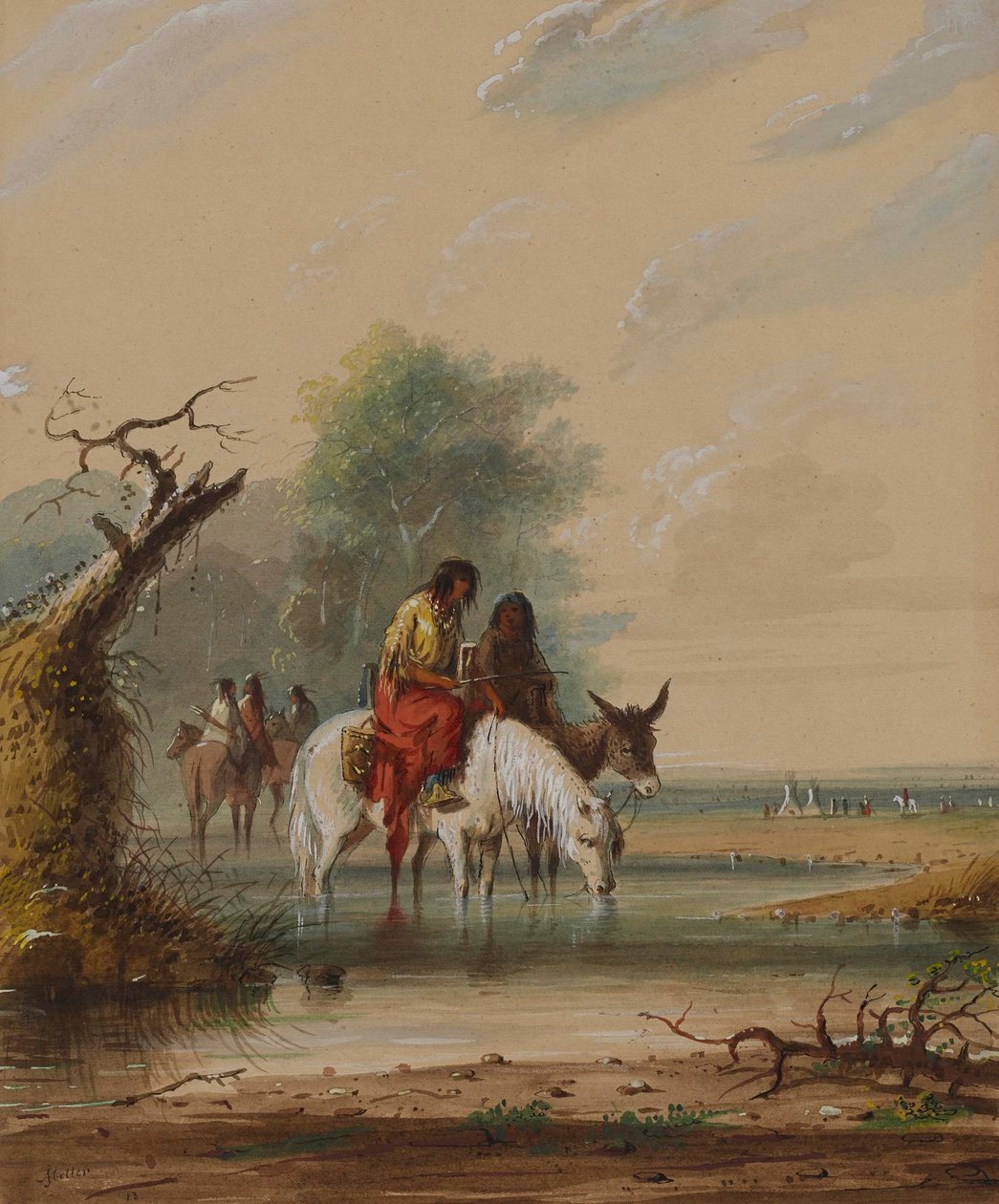 Scene ved floden »Big Sandy« af Alfred Jacob Miller