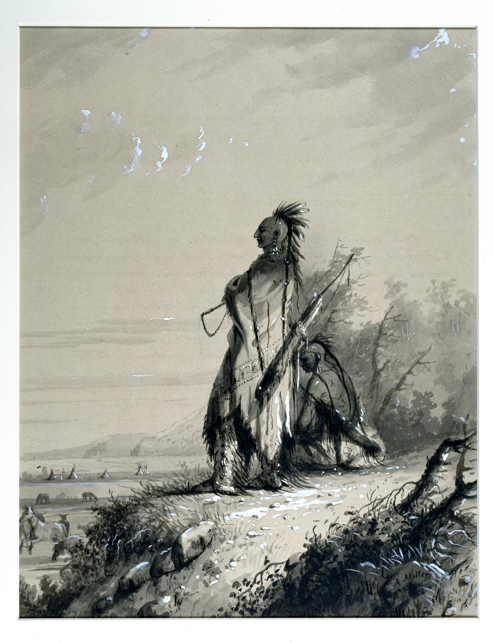 Sioux-indianernes vagt af Alfred Jacob Miller