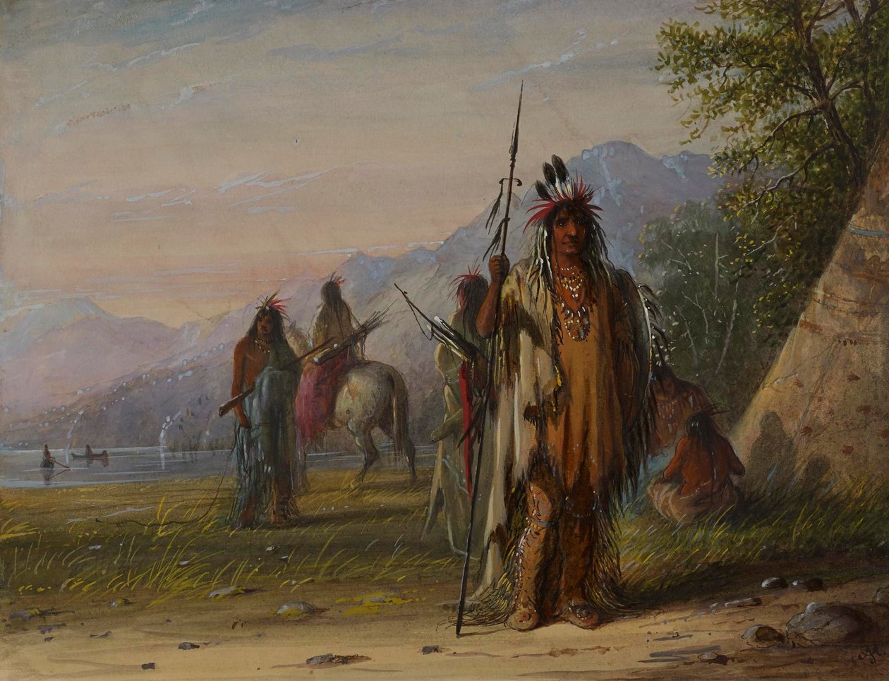 Snake-indianernes lejr af Alfred Jacob Miller